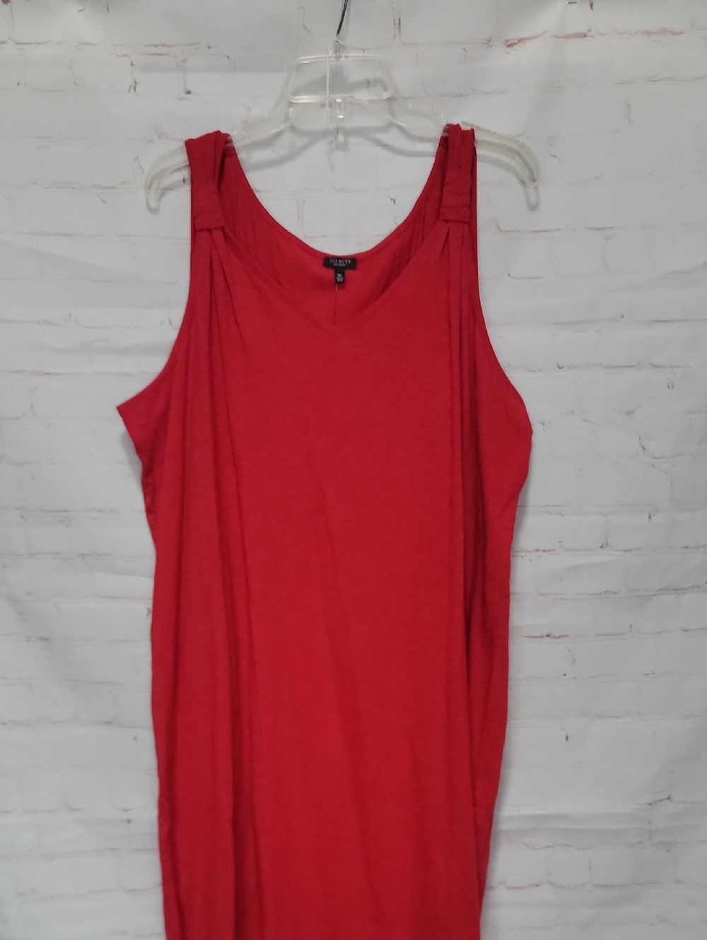 Talbots Coral-Red Sleeveless Midi Dress